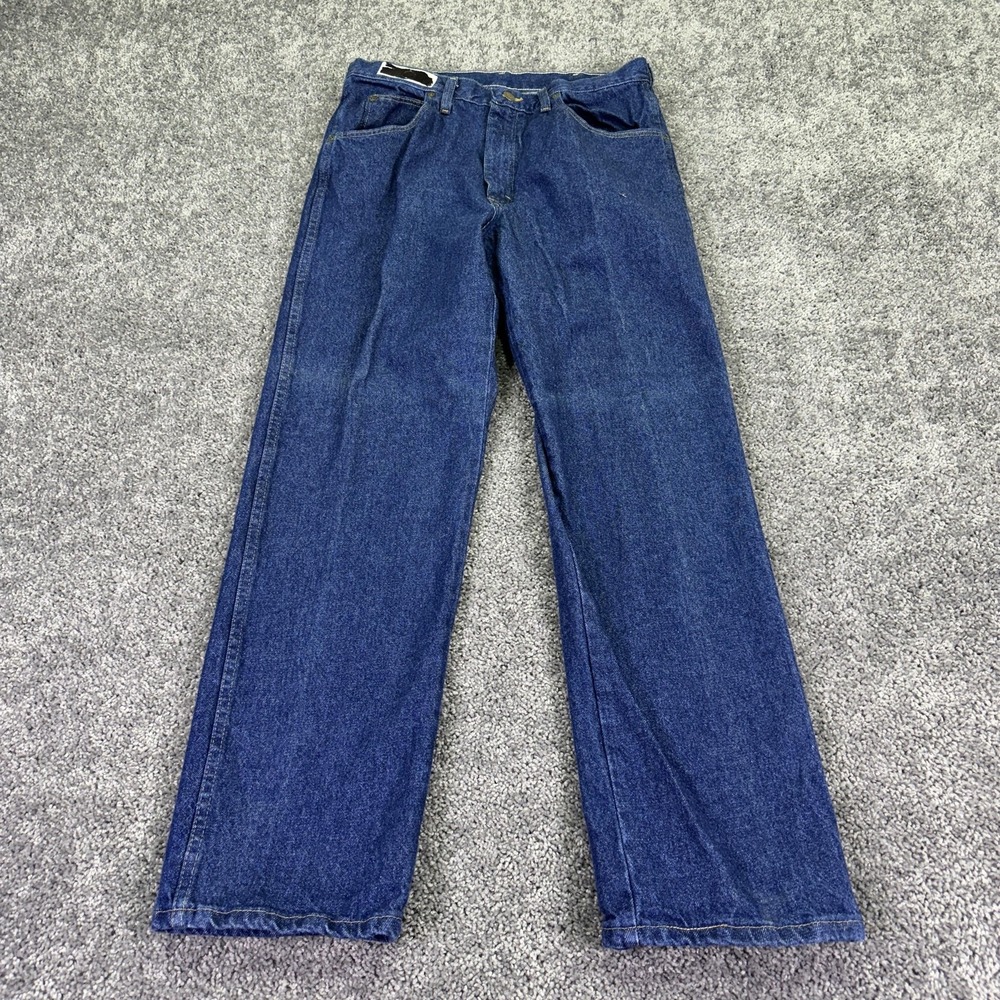 Red Kap Jeans Mens 34x30 Blue Straight Denim Medium Wash Workwear Logo Casual